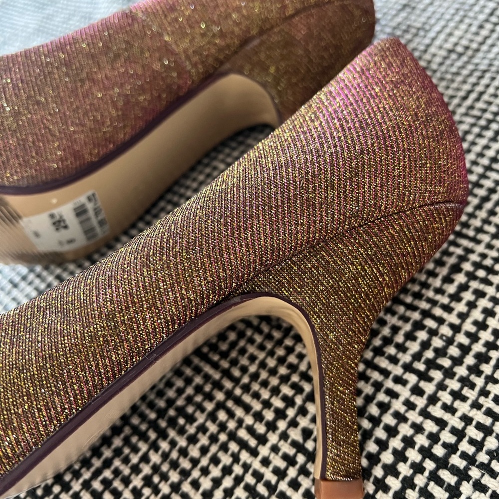 Gold / pink glitter heels. US6 EU 38 ! Shiny glitter Christmas